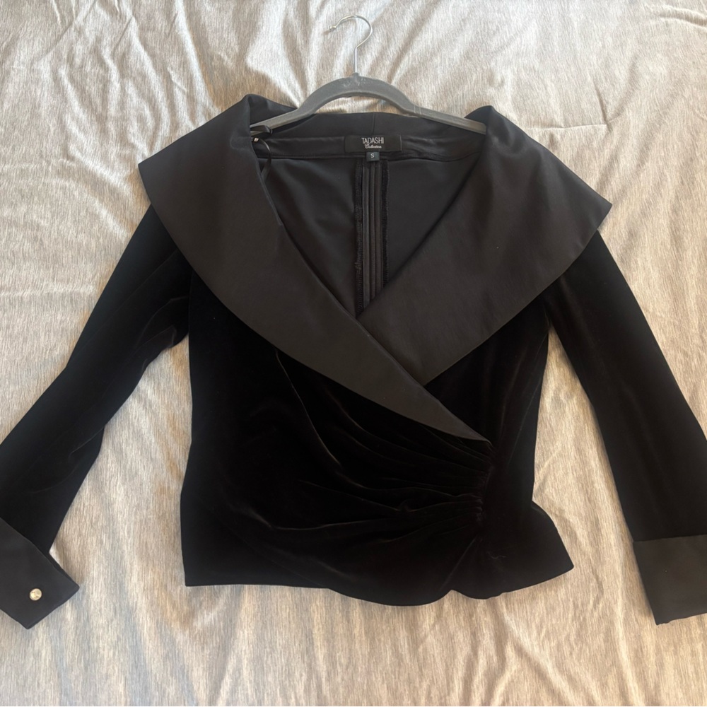 Bold Tadashi Velvet V-Neck Blouse